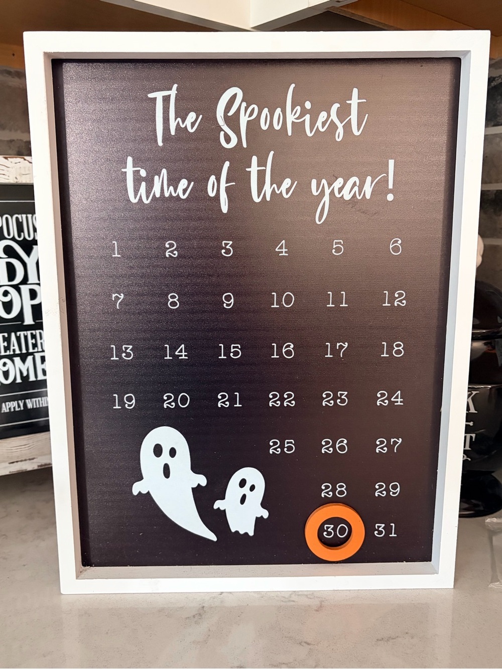 Spooky Home Office Countdown Calendar Frame - White